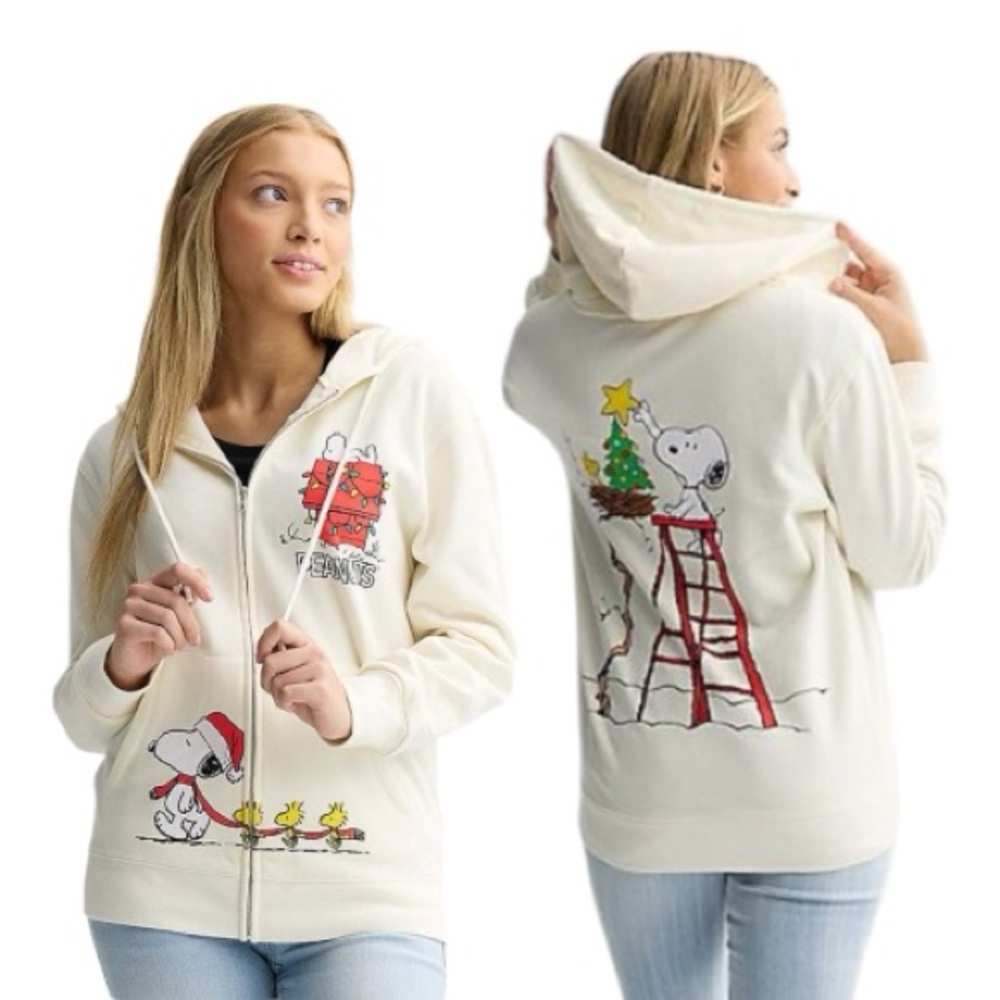 NWT Peanuts Snoopy Graphic Zip-Up Hoodie